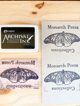 Load image into Gallery viewer, Handmade Custom Stamps, Stamps, Monarch Press Collections, handmade stamps, upcycle, sustainable, handmade, ornaments