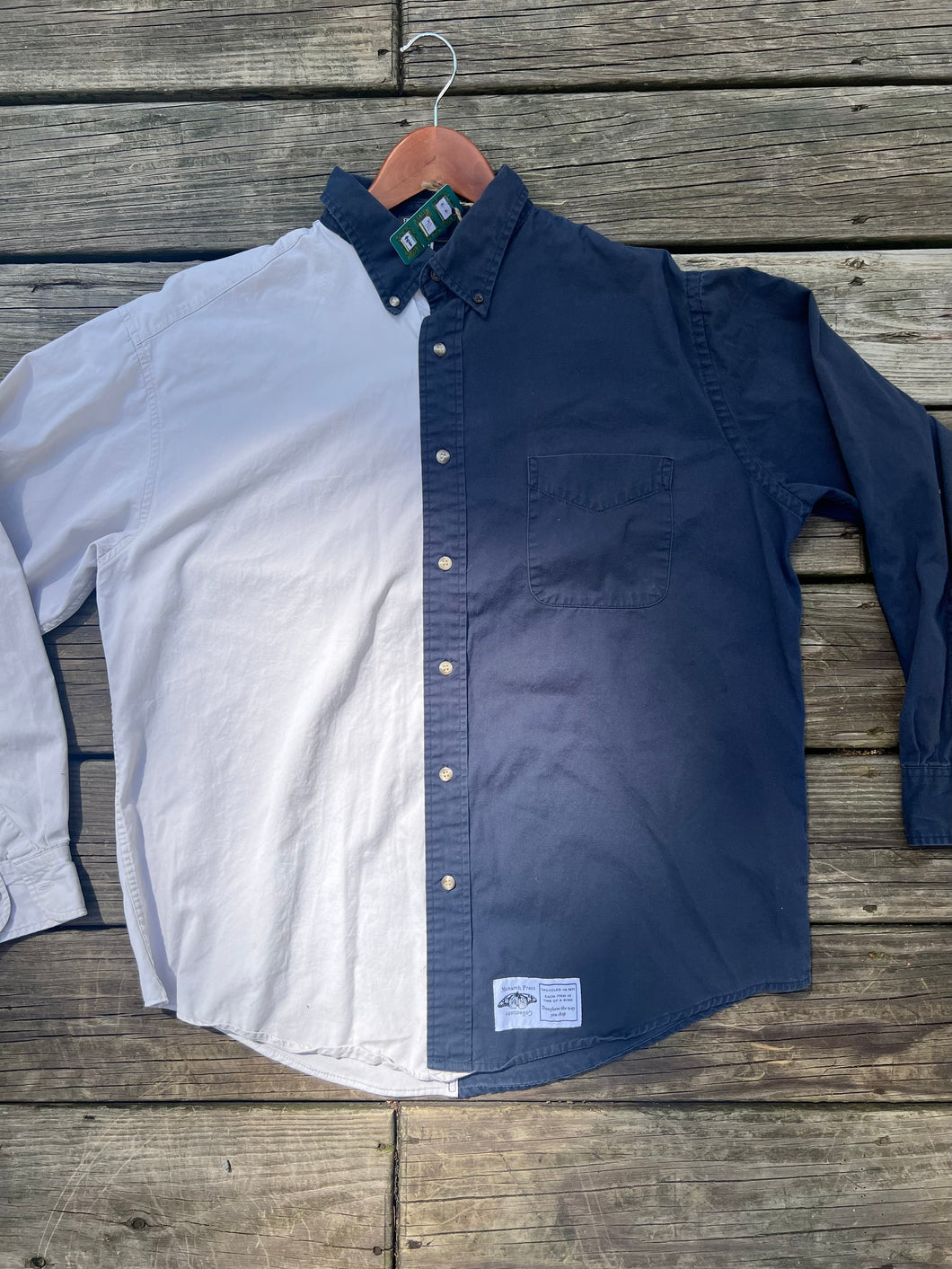 Two tone shirt dark blue/beige