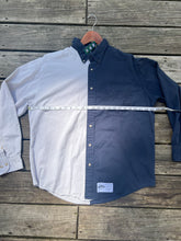 Load image into Gallery viewer, Two tone shirt dark blue/beige
