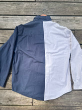 Load image into Gallery viewer, Two tone shirt dark blue/beige
