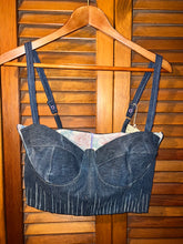 Load image into Gallery viewer, Handmade jean Corset Top
