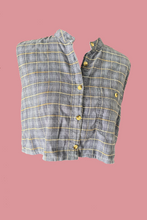 Load image into Gallery viewer, Blue Checkered Button up
